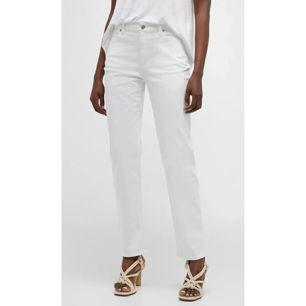 Eileen Fisher Women’s High-Rise Straight-Leg Stretch Denim Pants Size 10